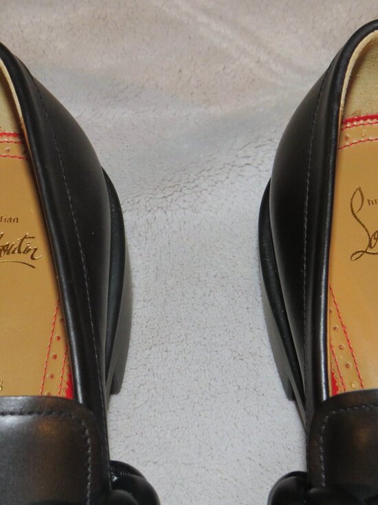 Christian Louboutin Urbino Moc Braid Black Leather Loafers 8.5 NWB main image 6